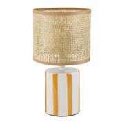 Lampe en céramique rayée camel et blanc H27cm E14 - Medi