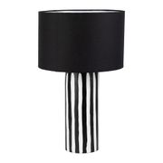 Lampe en fer et coton blanc et noir h56cm - Arty