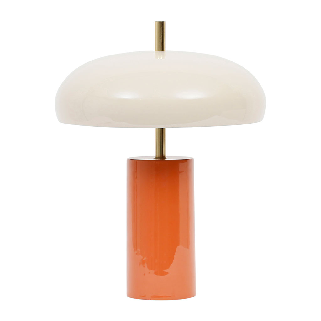 Lampe champignon en fer orange d30xh40cm - Arty
