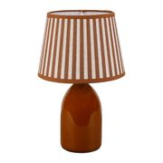 Lampe en lin et céramique brun h32cm E14 - Romancero