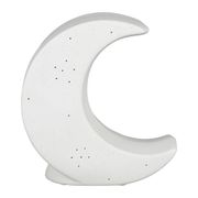 Lampe lune en porcelaine blanc h20cm - Beezz