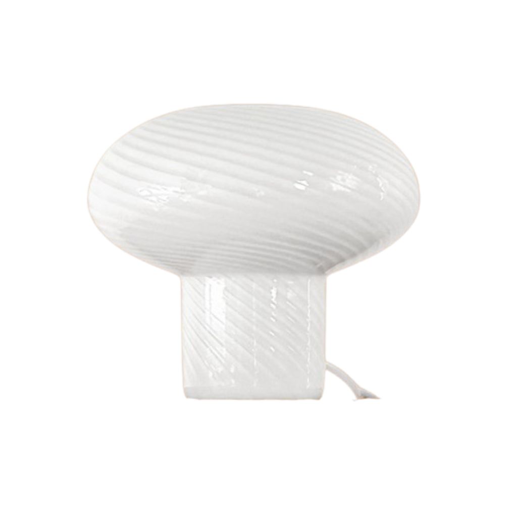 Lampe en verre blanc spirale h18cm E14 - Solene