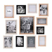 Lot de 12 cadres photo naturel et noir
