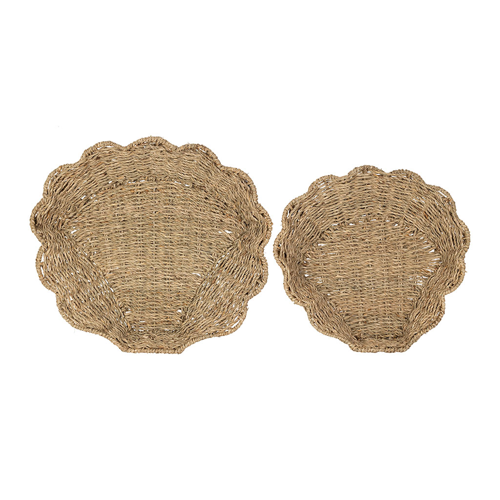 Lot de 2 corbeilles en jonc de mer naturel - Les fruits