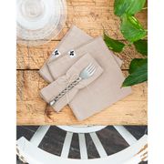 Lot de 3 serviettes en gaze de coton unie pampa 40x40cm - Gaia