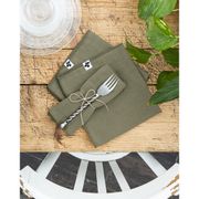 Lot de 3 serviettes de table romarin en gaze de coton 40x40cm - Gaia