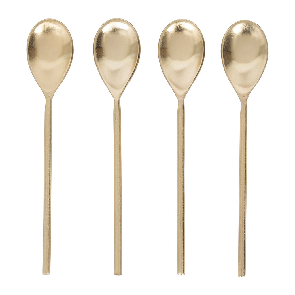 Lot de 4 cuillères à café en inox doré - Gourmet