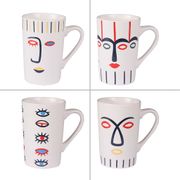 Lot de 4 mugs en porcelaine blanc - Awa
