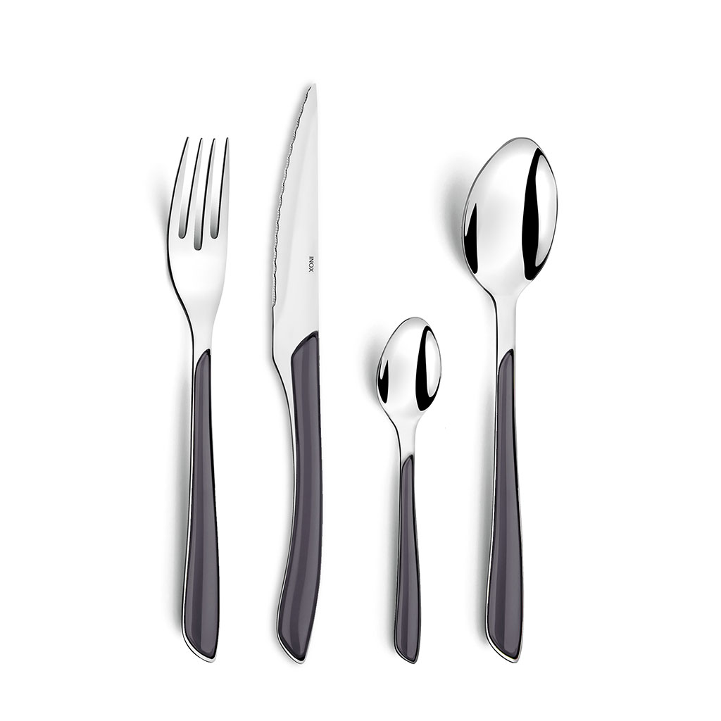 Ménagère 24 Couverts Bouquet – Acier Inoxydable 18/0, Finition Brillante – Pour 6 Personnes, Décor Floral