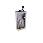 Menagere woody 16 pièces en acier inoxydable et bois