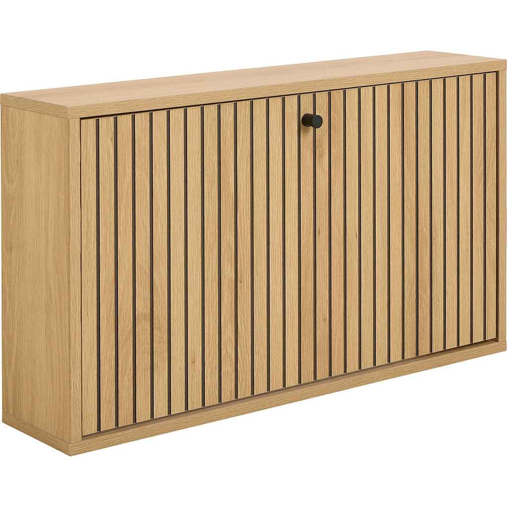 Meuble à chaussures mural en bois naturel 2 portes L72cm - Albany 