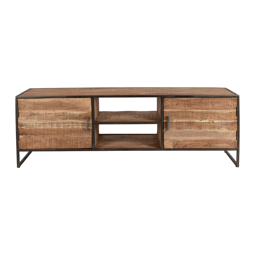 Meuble TV industriel en acacia et fer L175cm - Factory