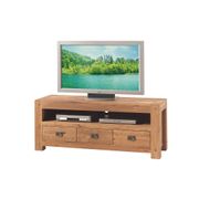Meuble TV naturel en chêne massif L150cm - Landry 