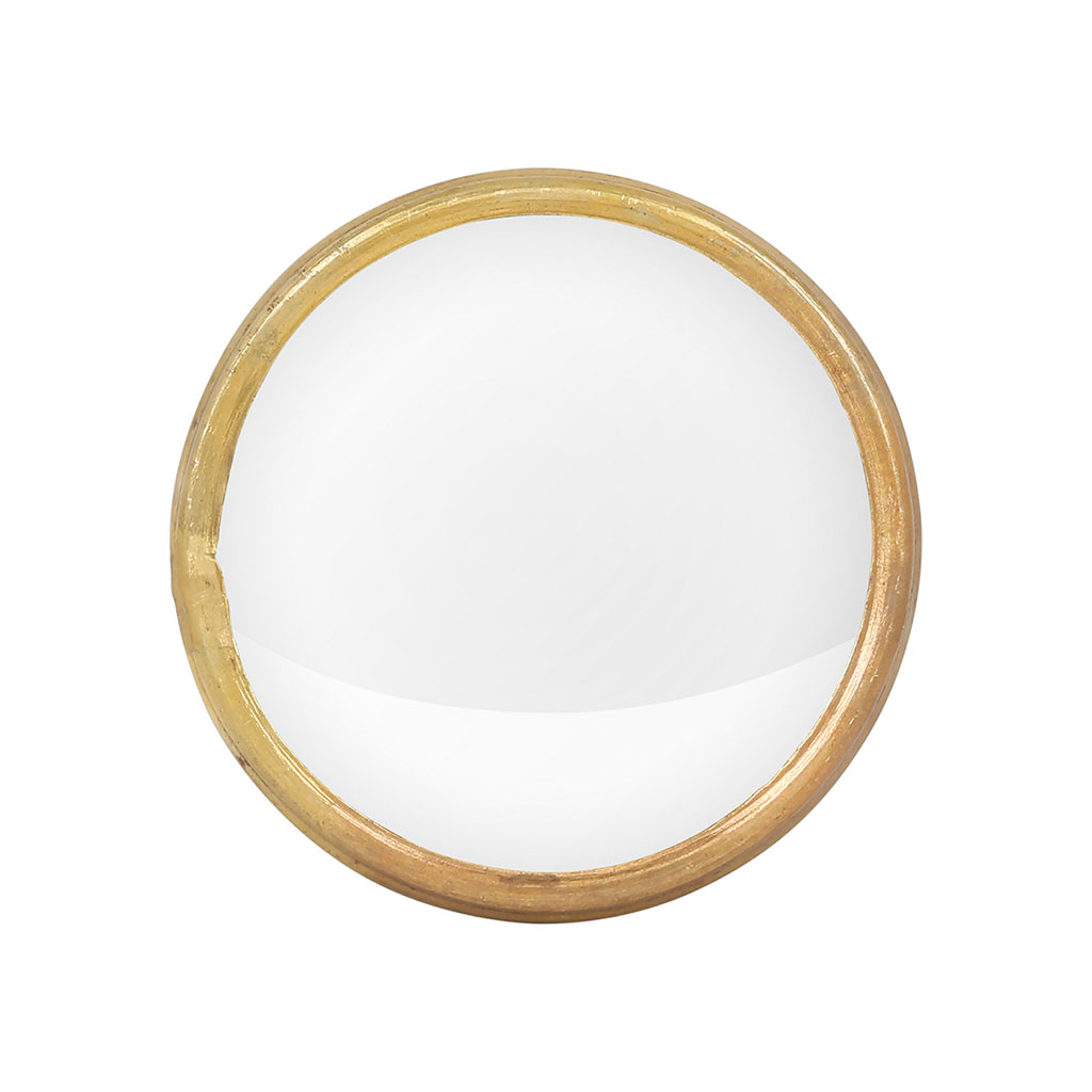 Miroir convexe ovale et doré