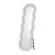 Miroir ondulé en velours blanc cassé h160cm