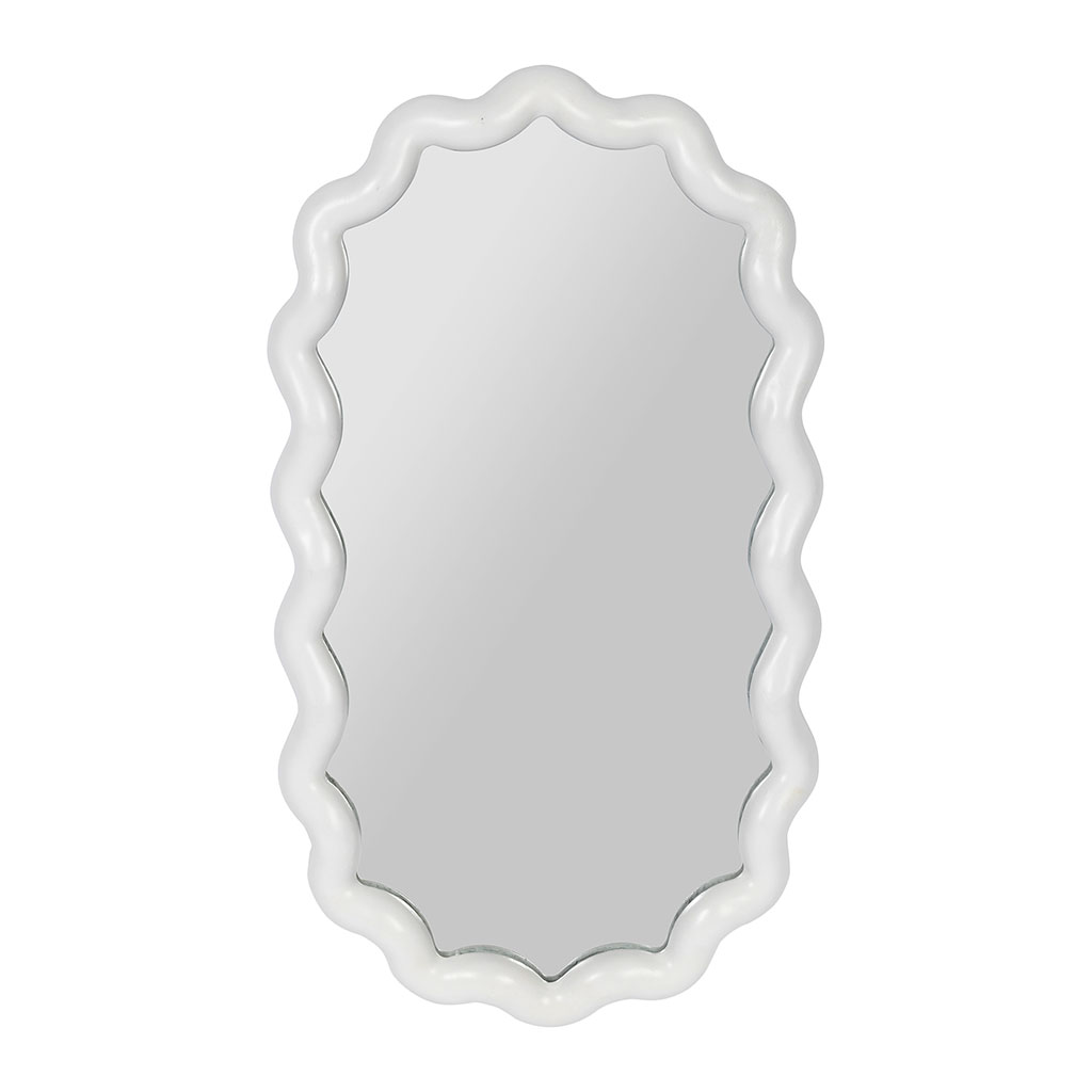 Miroir Ovale Blanc 27x49cm Funky Fabrique De Styles Miroir ovale blanc 27x49cm funky fabrique de styles