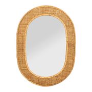 Miroir ovale en rotin naturel - Tamba