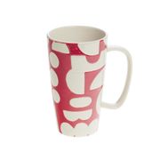 Mug en grès rouge et blanc 46cl - Ohana