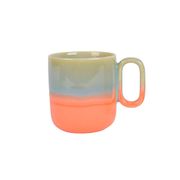 Mug en porcelaine orange et bleu vert d9cm