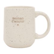 Mug moucheté maman en grès blanc 38cl - Beezz