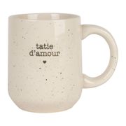 Mug tatie en grès blanc moucheté 35cl