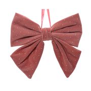 Nœud décoratif en velours en tissu rose L20cm