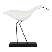 Oiseau haut en résine blanc et noir h19.5cm - ilobo