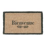 Paillasson "Bienvenue" en fibre de coco naturel et gris 73x43cm
