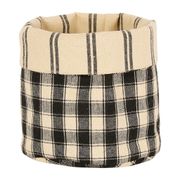 Panière à pain en coton à carreaux noir - Campagne