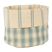 Panière à pain en coton vichy sauge d15cm - Campagne