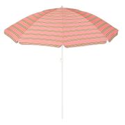 Parasol en acier et tissu rayé rose et jaune d160xh180cm - Evie
