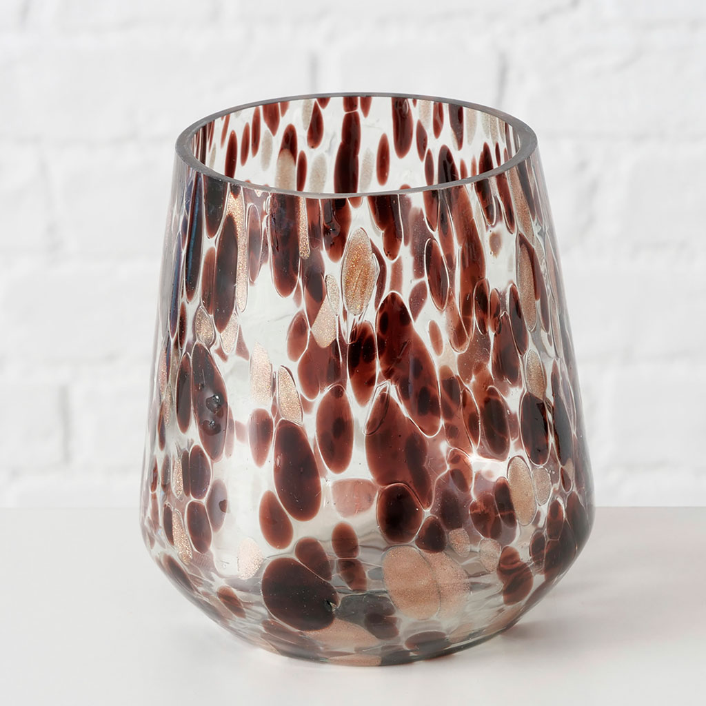 Photophore en verre brun h11cm - Pimenta