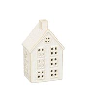 Photophore maison en céramique blanc h15cm