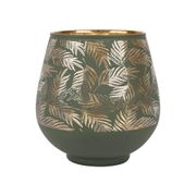 Photophore palmier en verre vert 9cm - Tropic Étoile