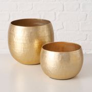 Photophores (x2) en aluminium doré - Glamis