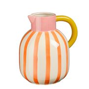 Pichet en céramique rayé orange et rose h20cm - Mag