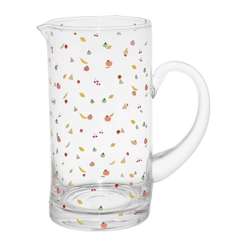 Pichet en verre multicolore 1l - Les Fruits