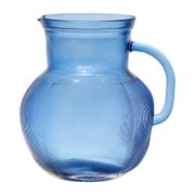 Pichet en verre recyclé sablé bleu 2.3l - Aheli