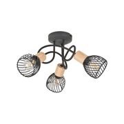 Plafonnier 3 spots orientables en métal noir mat d45cm E14 - Kento