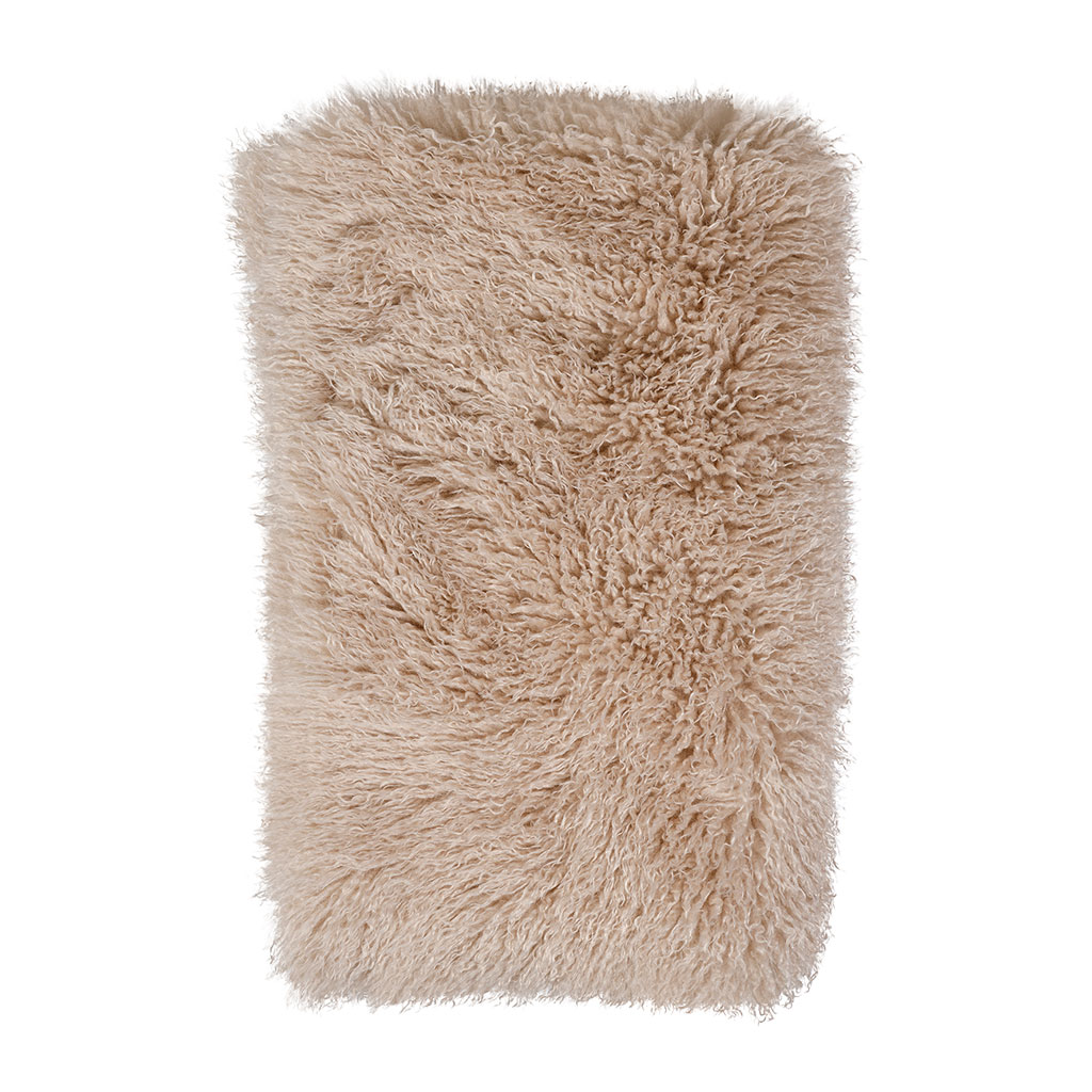 Plaid en tissu beige 170x130cm - Refuge