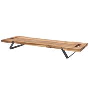 Planche sur pied en acacia naturel et noir 55x18cm