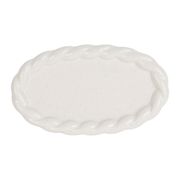 Plat ovale en grès écru moucheté 33x19cm - Organic