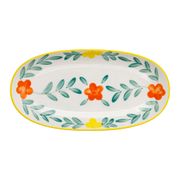 Plat ovale en grès multicolore 31x15cm - Bellagio
