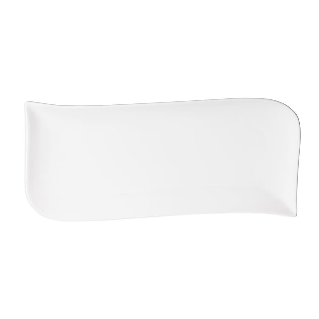 Plat rectangulaire en porcelaine blanc d32cm - melody 