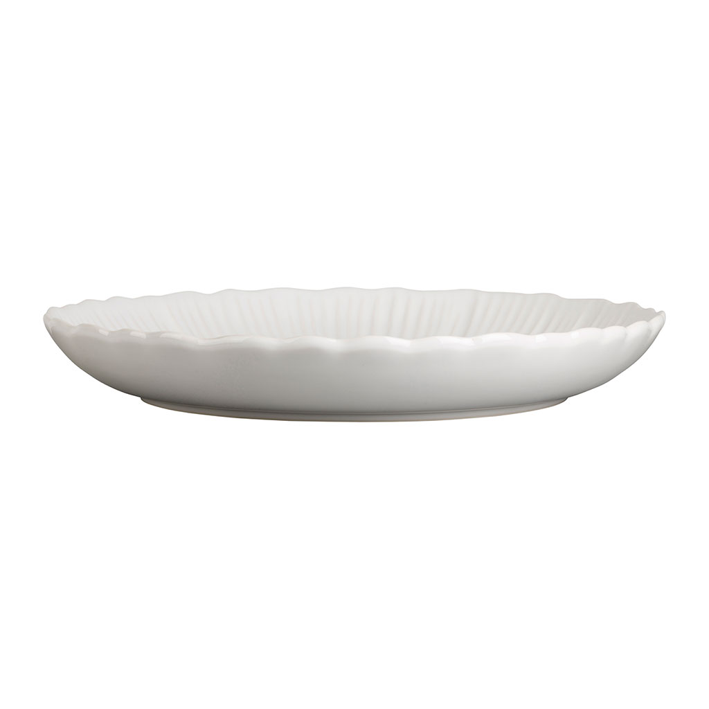 Plat rond en faïence blanc d36cm - Cerino