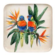 Plateau oiseaux en fer 27x27cm