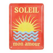 Plateau "Soleil" en fer corail 30x40cm - Solencia
