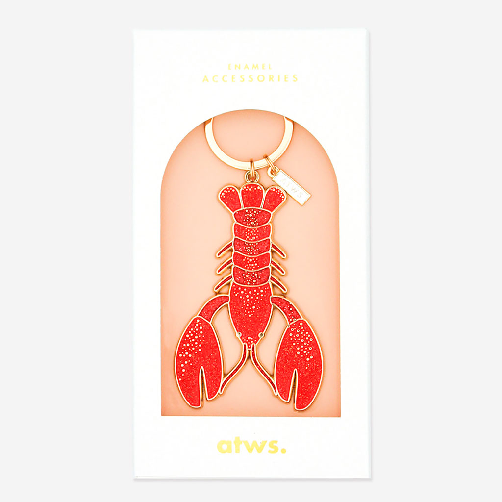 Porte-clés homard en émail rouge
