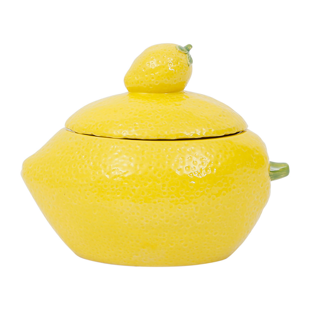 BOCAL EN VERRE AVEC COUVERCLE PLASTIQUE JAUNE CITRON 66 cl