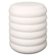 Pouf coffre tissu bouclette blanc - Freya
